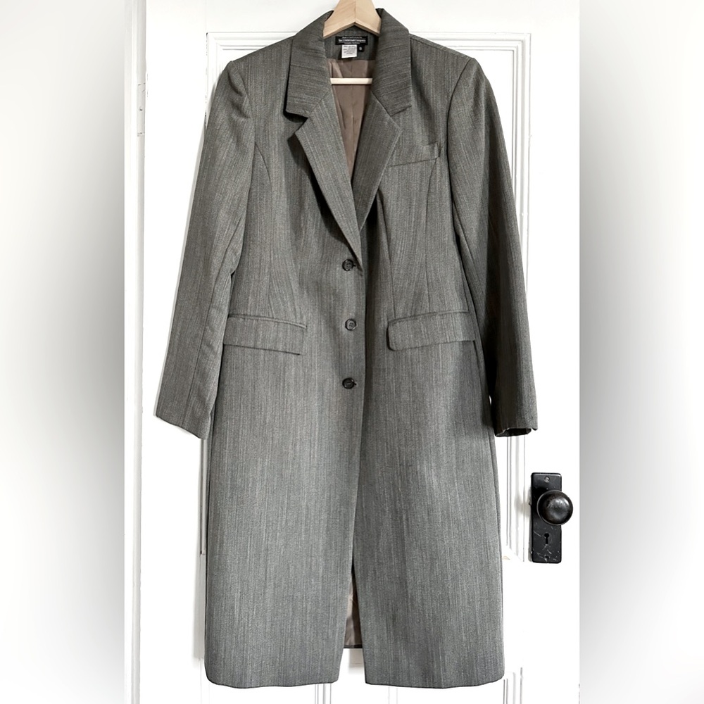 The J Peterman Company Vintage Wool Long Blazer Coat. Size 8